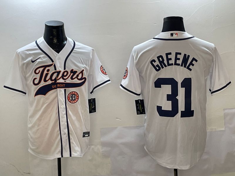 Men Detroit Tigers #31 Greene White Joint Name 2025 Nike MLB Jersey style 5